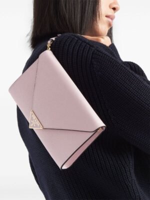 PRADA SAFFIANO LEATHER SHOULDER BAG ( PINK ) WITH BOX