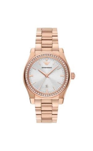 EMPORIO ARMANI FEDERICA ROSE GOLD SILVER SUNRAY WOMEN AR11558