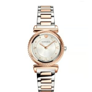 VERSACE V- MOTIF TWO TONE SILVER SUNRAY WOMEN VERE02120
